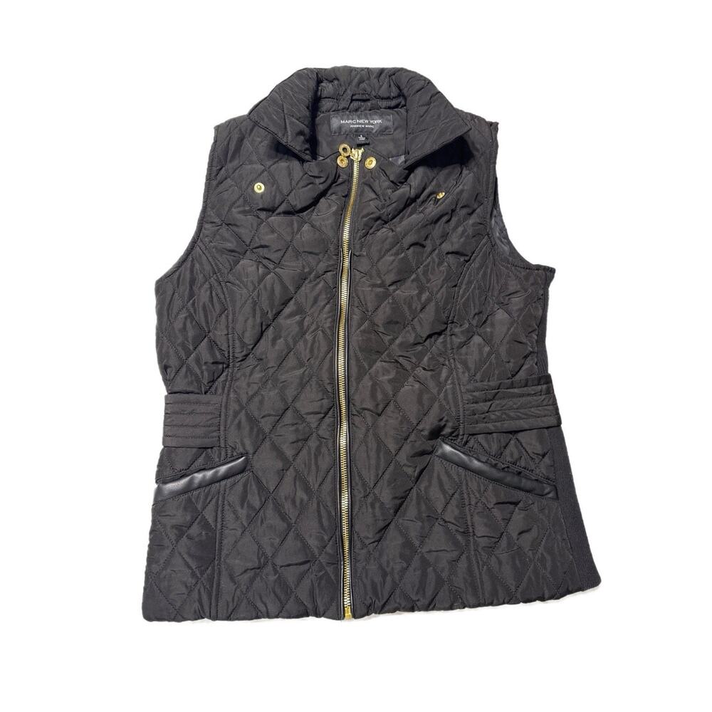 Marc New York Black Puffer Vest Zip Up Size Small‎ Andrew Marc